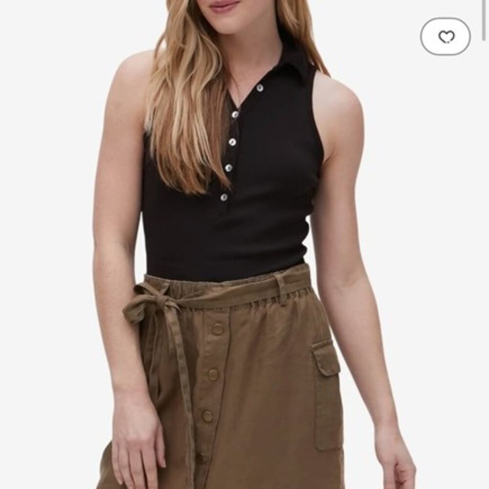 Michael Stars Norah Sleeveless Polo Top NWT